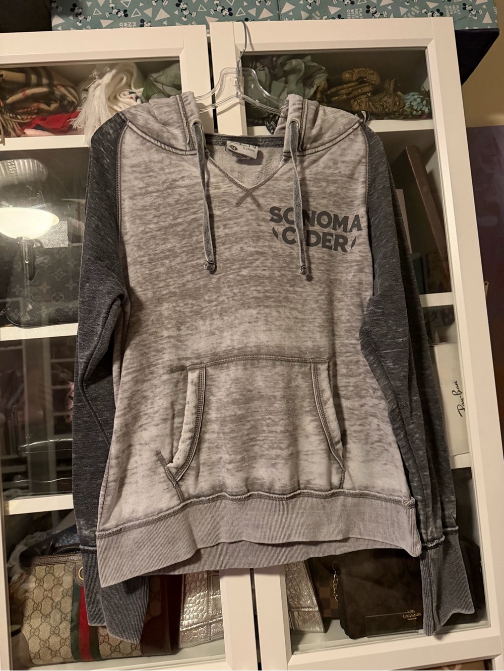 Zen By J. America Women’s Pullover Sweater Sonoma Cider Graphic Grey Medium